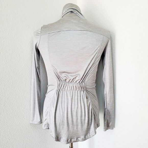 ADAM Adam Lippes Silver Full Zip Jacket Lightweight Athletic Gym Casual Top SZ 1 - Picture 8 of 9